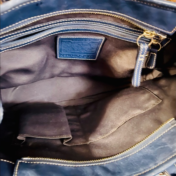 Coach HO4Q-7562 Blue suede leather handbag - Picture 3 of 6